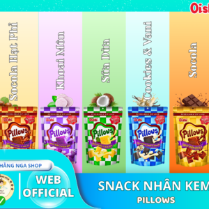 SNACK OISHI | PILLOWS Nhân Kem Sữa Đa Hương Vị | Có Túi ZIP