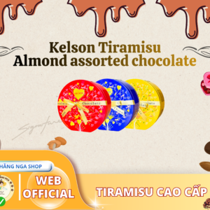 Socola Tiramisu Bọc Hạnh Nhân Thập Cẩm | Hộp Vạt Đáy Nơ 60g