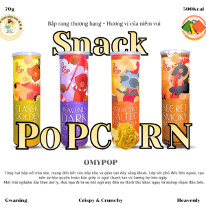 Snack BẮP RANG BƠ VỊ TRỨNG MUỐI, CARAMEL, SOCOLA đen, PHÔ MAI - 70gr