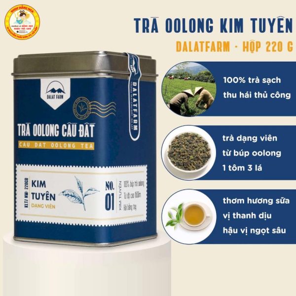 Trà Oolong Kim Tuyên Cầu Đất - Hộp 220 g