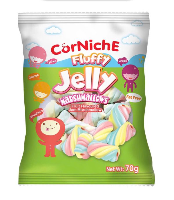 Kẹo dẻo Marshmallow hình Teddy vị Táo hiệu Corniche 70g