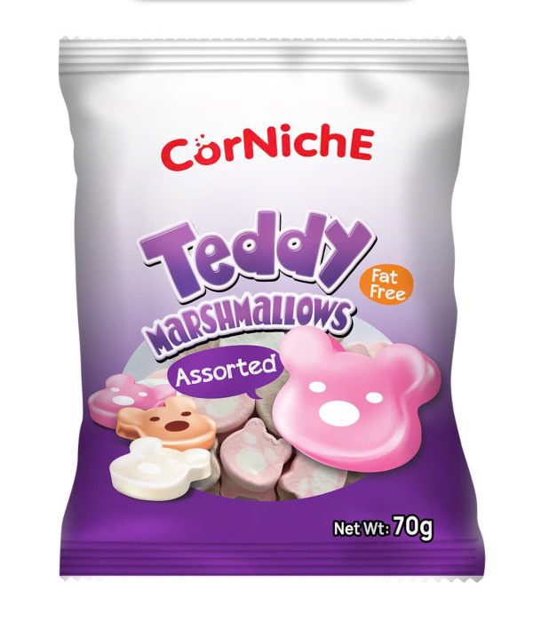 Kẹo dẻo Marshmallow hình Teddy vị Tổng Hợp hiệu Corniche 70g